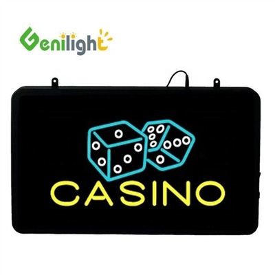 Publicidad CASINO LED Neon Sign 56x33 cm Tamaño del panel Brillo 80 con diseño personalizado