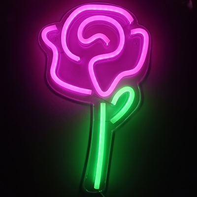 50000 horas de vida útil luz de neón LED con rosa de flores personalizada