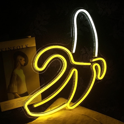 Decoración de la pared de la señal de neón LED de plátano personalizada para la luz nocturna Vida útil 50000 horas