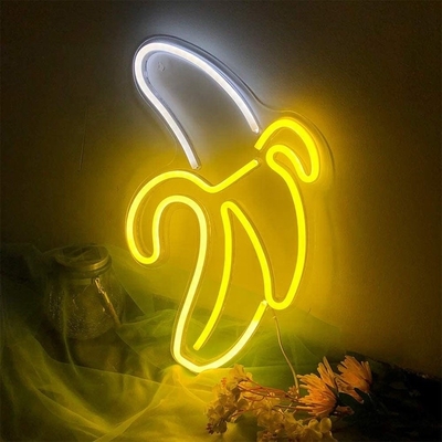 Decoración de la pared de la señal de neón LED de plátano personalizada para la luz nocturna Vida útil 50000 horas