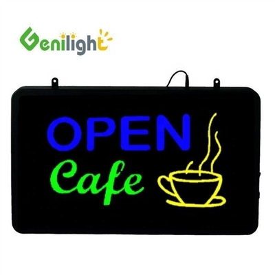 ABS Open-Mold Outframe LED Café Iluminado de publicidad con cartel de neón con tablero frontal acrílico
