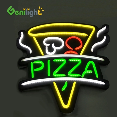 Logotipo personalizado de pizzería LED con larga vida útil GLT-FNS002