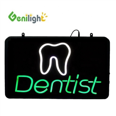 ABS Open-Mold Genilight Oval 58 * 36cm LED Neón Signo abierto con el logotipo del diente