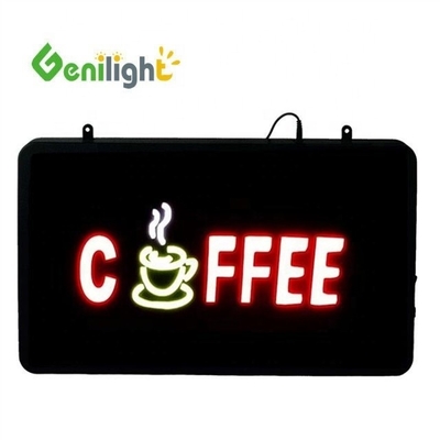 Signo de neón LED de alta resolución para negocios de autoservicio Iluminado taza de café abierta