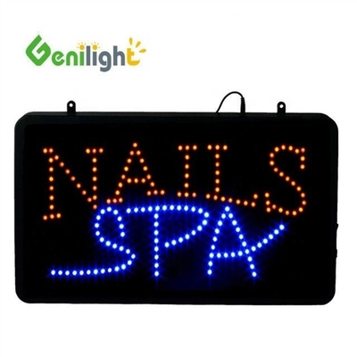 Signo abierto de animación LED de interior con molde abierto de ABS para salón/depilación/spa/ tienda de uñas