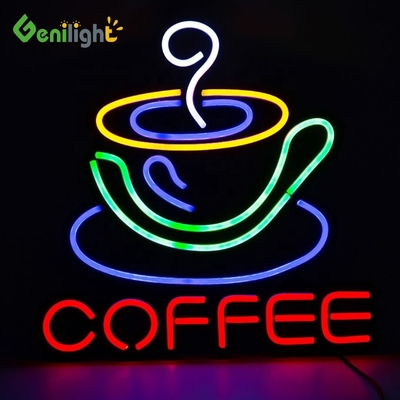 Display electrónico de publicidad de café con luz de neón LED con certificación CE