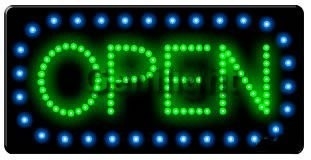 Panel de señalización abierto de LED para interiores Tamaño 56*33 CE/Rohs Certificado Energía y cadena colgante