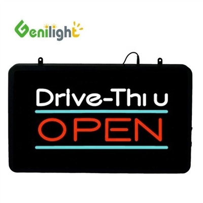 Genilight Indoor 56*33cm Alto brillo y bajo voltaje LED Open Sign con función RGB