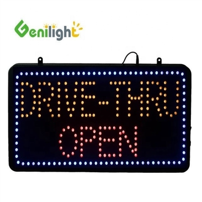Genilight Indoor 56*33cm Alto brillo y bajo voltaje LED Open Sign con función RGB