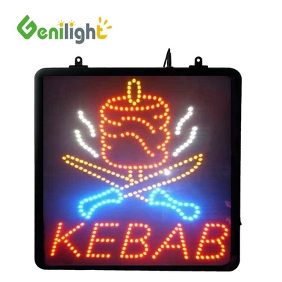 Genilight Indoor 56*33cm Kebab publicitario LED Signo de letras con marco abierto de molde ABS