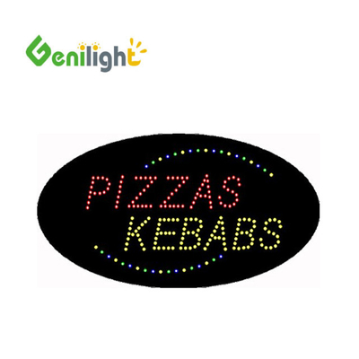 Genilight Indoor 56*33cm Kebab publicitario LED Signo de letras con marco abierto de molde ABS