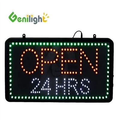 Función de pantalla de animación LED personalizada de alta iluminación abierta con señal de neón de hora