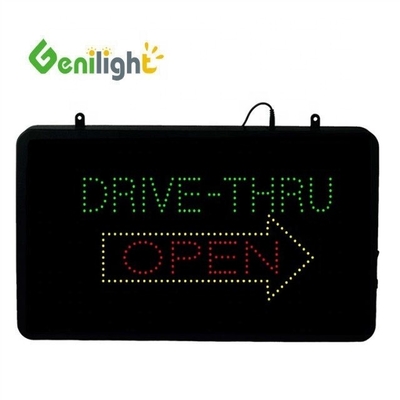 22*13 pulgadas CE y RoHS Genilight Interior RGB Iluminado Drive Thru Café Neón Signo Abierto