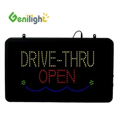 22*13 pulgadas CE y RoHS Genilight Interior RGB Iluminado Drive Thru Café Neón Signo Abierto