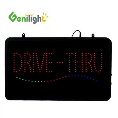 22*13 pulgadas CE y RoHS Genilight Interior RGB Iluminado Drive Thru Café Neón Signo Abierto