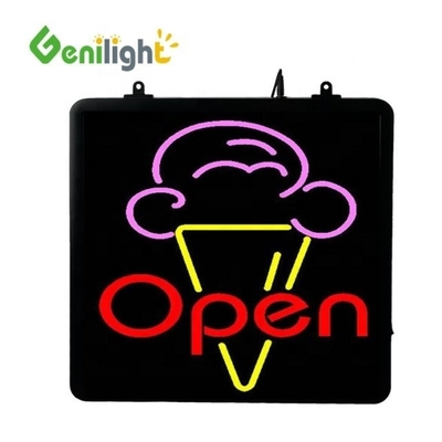 Estilo Deco LED personalizado pasteles de helado Signo de neón con pantalla acrílica delantera