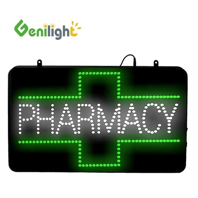 Animación letra LED de movimiento FARMACIA cartel de señales abiertas con brillo ajustable