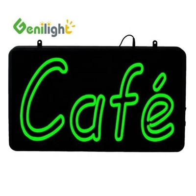 Función de pantalla de animación DC 12V Indoor LED Cafe Neon Sign con marco abierto de molde ABS