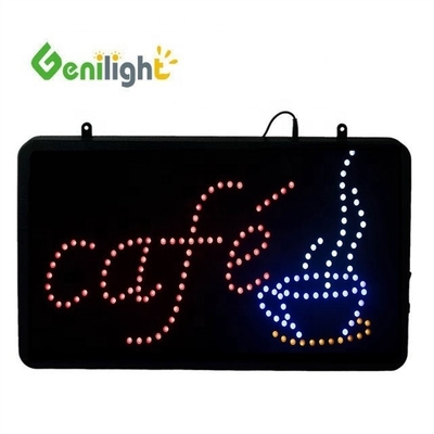 Función de pantalla de animación DC 12V Indoor LED Cafe Neon Sign con marco abierto de molde ABS