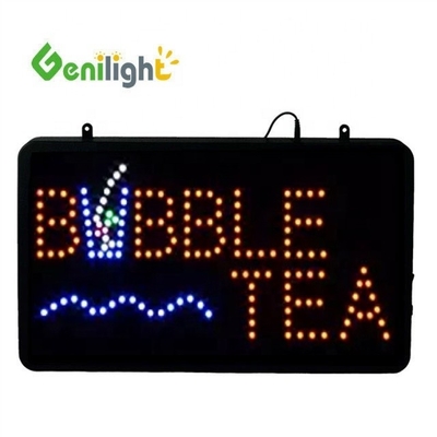 Alta luminosidad Genilight interior 22 * 13 pulgadas Brillante parpadeo BoBa luz de té LED neón Signo con logotipo de la taza