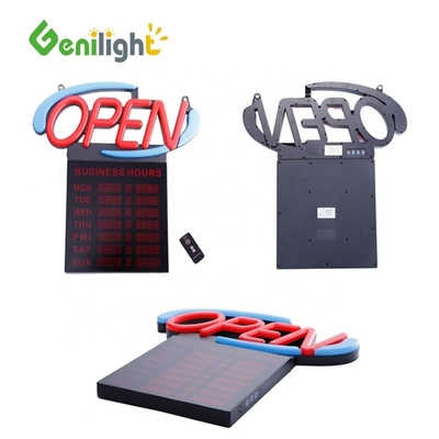 Consumo Genilight GLT-LSN6050H-001 Rojo Color Azul Neón Signo LED Abierto Con Horas