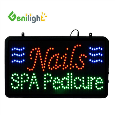Atractiva publicidad LED Uñas Spa Signo con número de teléfono Genilight Interior 22 * 13 pulgadas