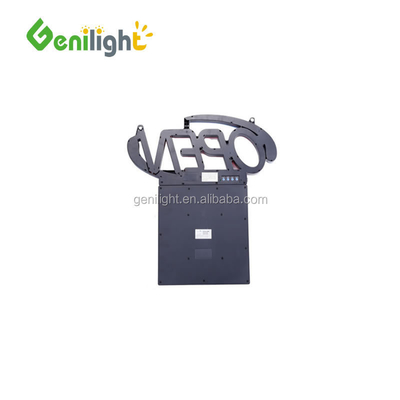 Signo abierto de neón LED acrílico con horas 12V Voltado de entrada Diseño fácil y de moda 54x52cm