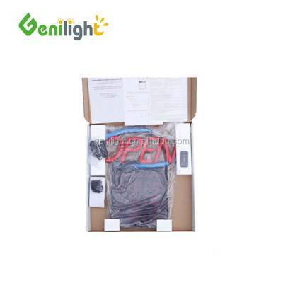 Signo abierto de neón LED acrílico con horas 12V Voltado de entrada Diseño fácil y de moda 54x52cm