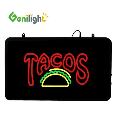 Signo de neón LED de 22 * 13 pulgadas para TACOS Tienda Brillo Función de color completo 2 modos de cambio