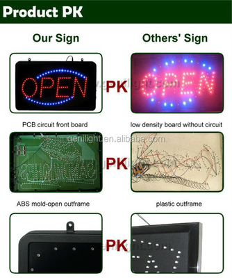 3 Tipo de cambio de funciones LED Pizza Iluminada de neón Comerciante de cartelería eléctrica