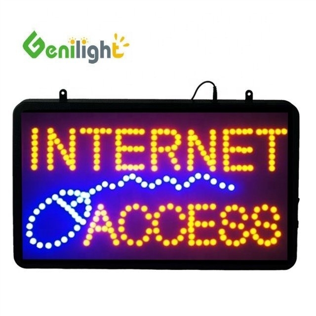 56*33cm Tamaño del panel RGB Genilight Indoor LED Open Light Sign para Tienda de acceso a Internet