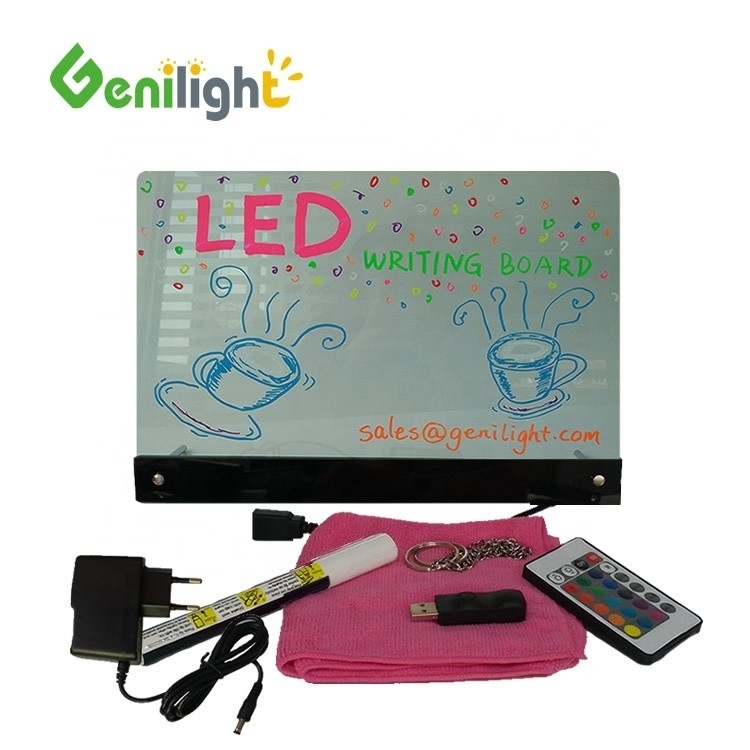 DIY tablero de marcado LED fluorescente iluminado a todo color con ángulo de visión ajustable H / V