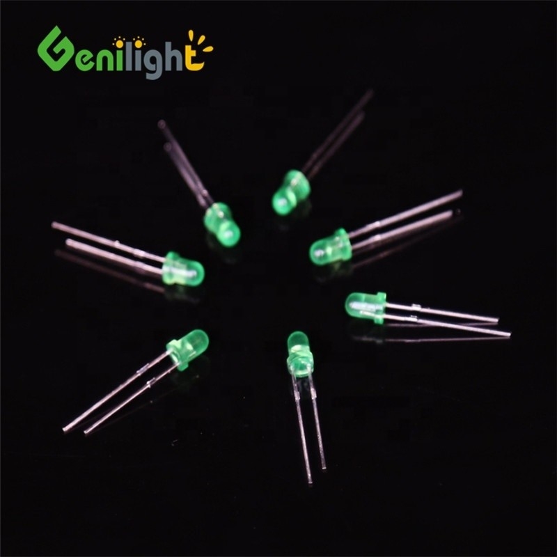 Diodo emisor de luz LED fijo GREEN F3 Diodos LED con tensión inversa de 5V