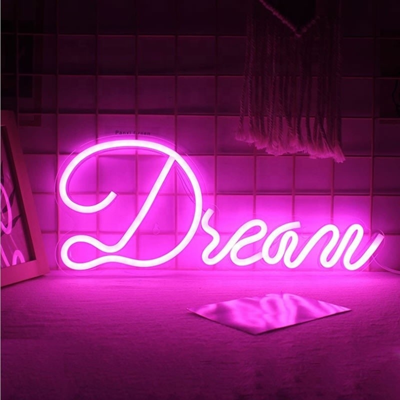 Lámparas de luz LED atenuables Art Neon Decor para cumpleaños Navidad Sala de juegos de bodas Voltado 5V Consumo de energía 1