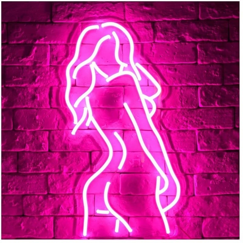 Signo de neón de dama personalizado con respaldo acrílico LED de silicona rosa Duración de vida 50000 horas