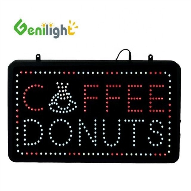 Protección de voltaje LED de la tienda de rosquillas de café Signo Genilight interior 22 * 13 pulgadas con función SDK