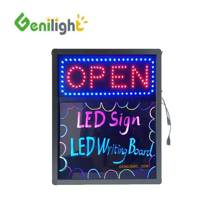 Rectángulo LED Open Sign Signos de brillo de neón para ventanas de tiendas Signos de escritura LED Personalizado duradero