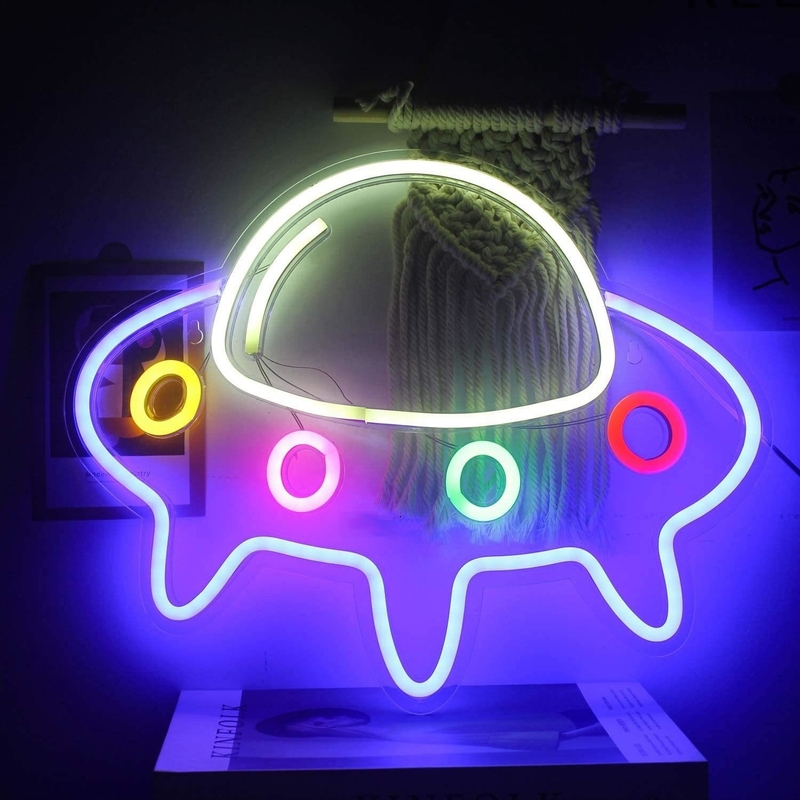 5V Luzes de neón de voltaje para barra Gran OVNI azul Arte de pared de la nave espacial 50000 horas de vida útil