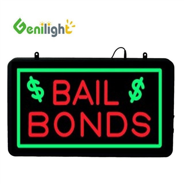 Genilight 56*33 cm Rectángulo LED BONDOS DE BAIL SIGNAL de neón Animación Material resina epoxi