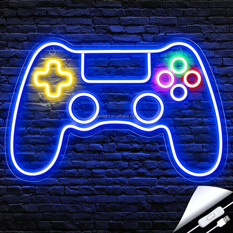 Añadir un Pop de color a su habitación de jugadores con 41 * 27.5cm Personalizado controlador de juegos de neón señal