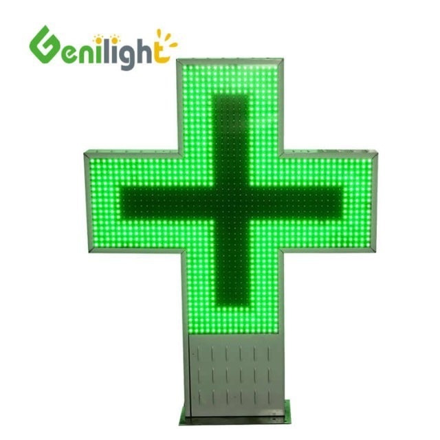 P16 P20 Pixeles 3D LED Farmacia de la señal de pantalla cruzada con comunicación de control RF RS232