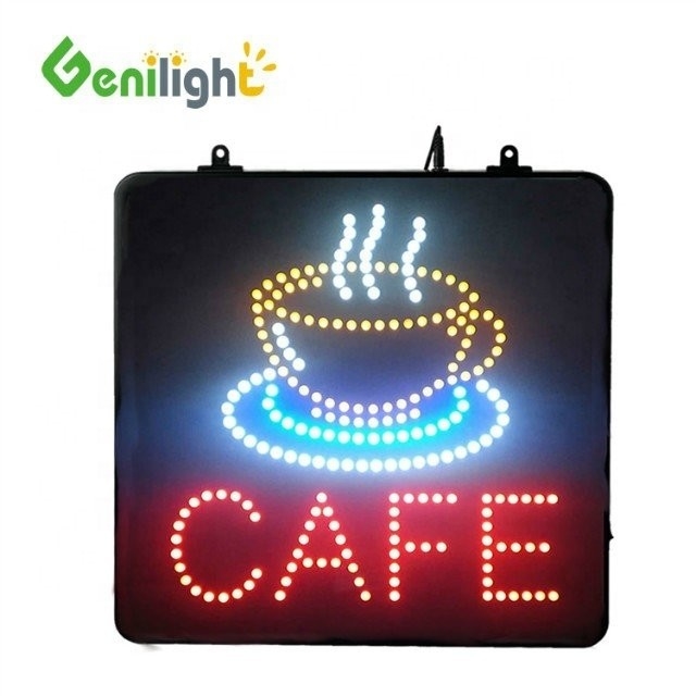 Clasificación IP Personalizado Animado 12V Acrílico LED Light Cafe Neon Sign para Negocios de Tiendas
