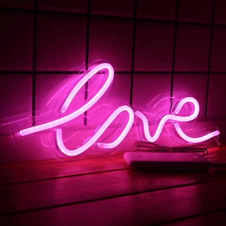 50000 horas de vida útil de negocios de neón Signo de amor LED grande luz para el diseño personalizado