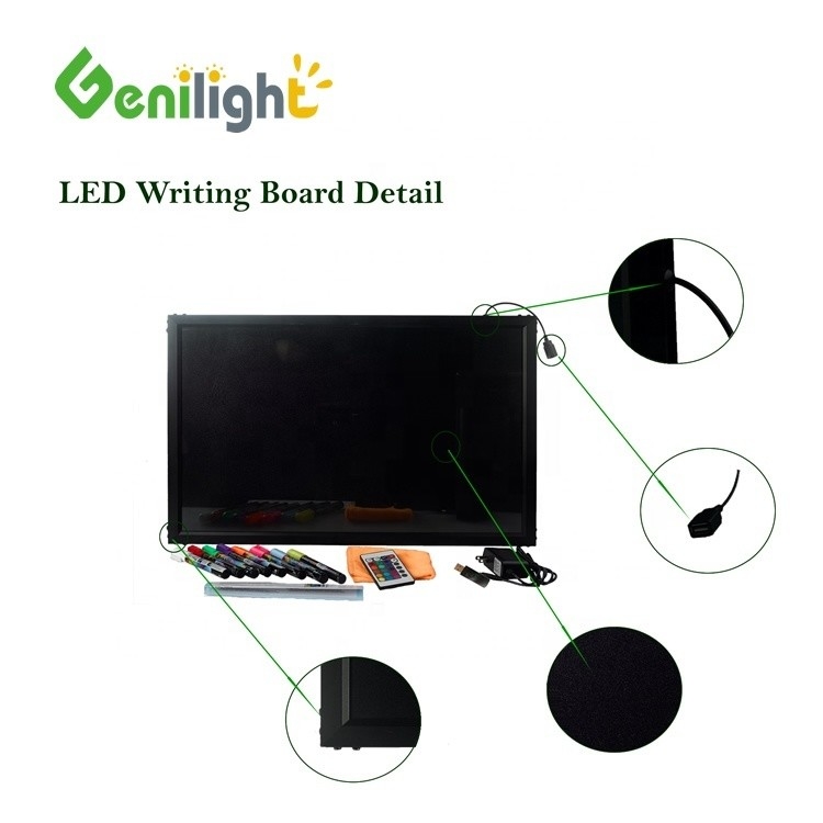 Aluminio de aleación de marco exterior tablero de escritura LED para menú de mensajes LED señal Smd5050 40 * 60cm