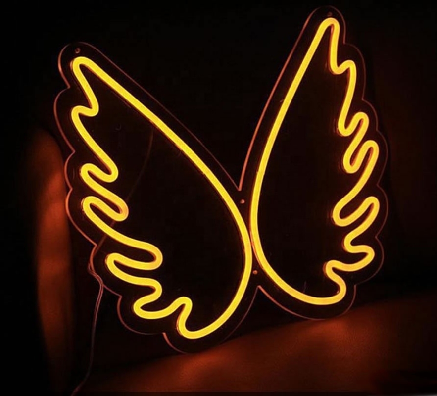 45 * 34cm Angel Wing Neon Signos para la decoración de la pared en el dormitorio de las niñas Energía de la habitación de los niños