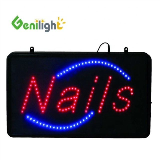 Rectángulo LED NAILS SIGN Hacer que su pantalla de uñas brille con nuestro diseño de movimiento parpadeante
