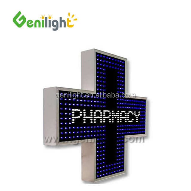 OUTDOOR RF/WIFI/Remote Control LED Farmacia Cross Display Fácil instalación y operación