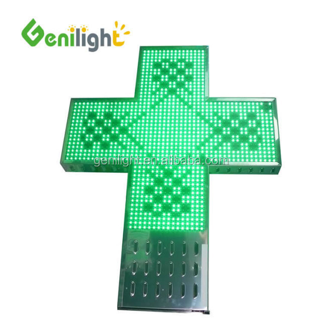 Indicador de farmacia de LED verde al aire libre P10 P16 P20 P25 RF WIFI 1024*1024mm Brillo ≥6000CD