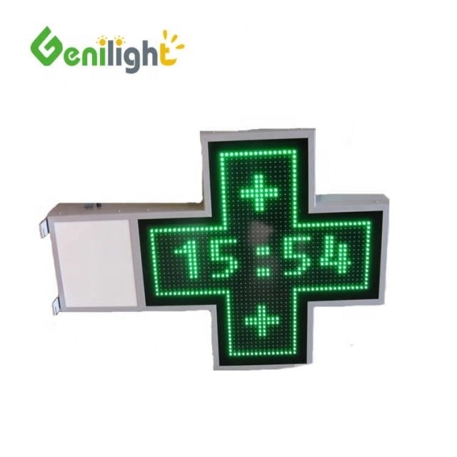 Anunciar su farmacia con 1000x1000mm P20 Color Verde LED Cruz Animado Signo de pantalla