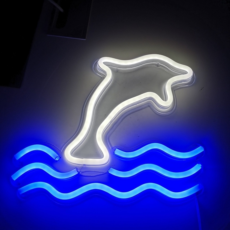 5V Gran Delfin Neón Luz Marquee Batería USB Operado Mesa Led Luz Decoración de pared